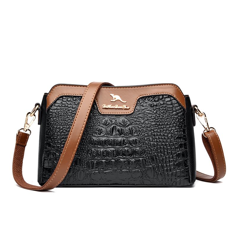 کیف دوشی زنانه از چرم طرح کروکودیل کوچک به سبک پستچی کد 8510