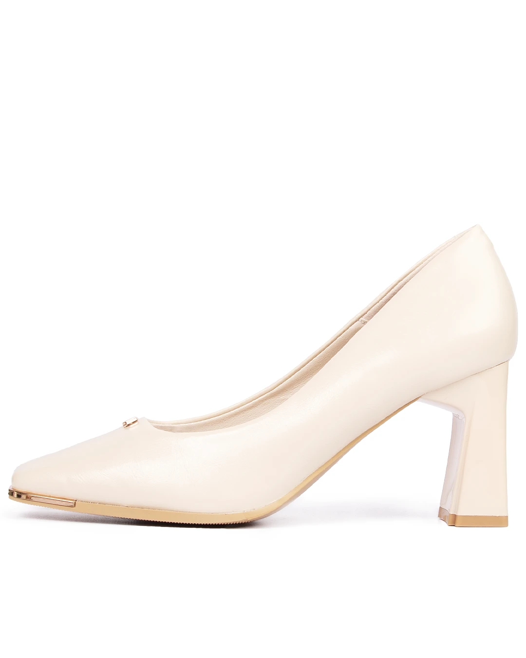 کفش پاشنه‌ دار زنانه 7 سانت شیری کد MD327