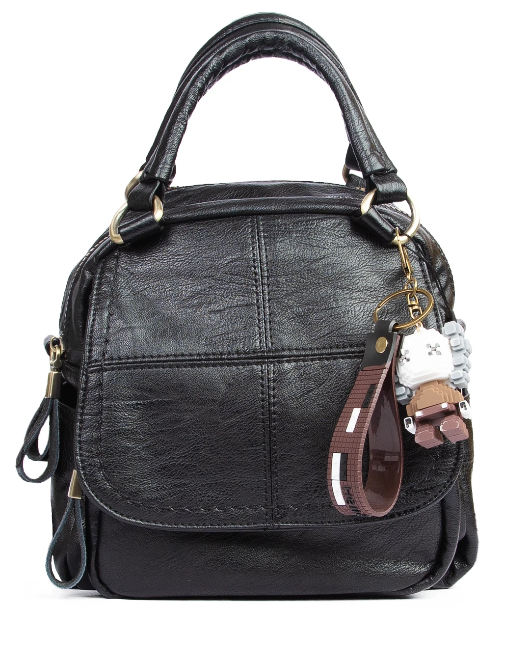 کیف دوشی دستی و کوله‌ پشتی زنانه سه‌ حالته از چرم طبیعی وارداتی کد 7617