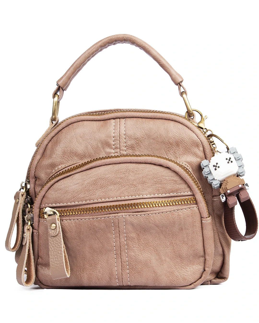 کیف دوشی دستی و کوله‌ پشتی زنانه سه‌ حالته از چرم طبیعی وارداتی کد 7621