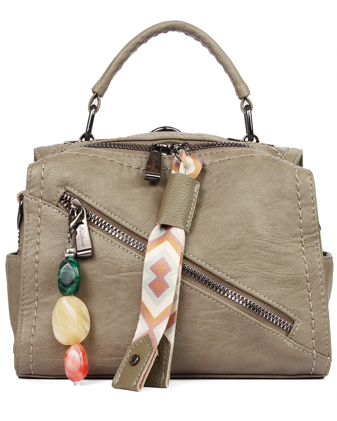 کیف دوشی دستی و کوله‌ پشتی زنانه سه‌ حالته از چرم طبیعی وارداتی کد 7662