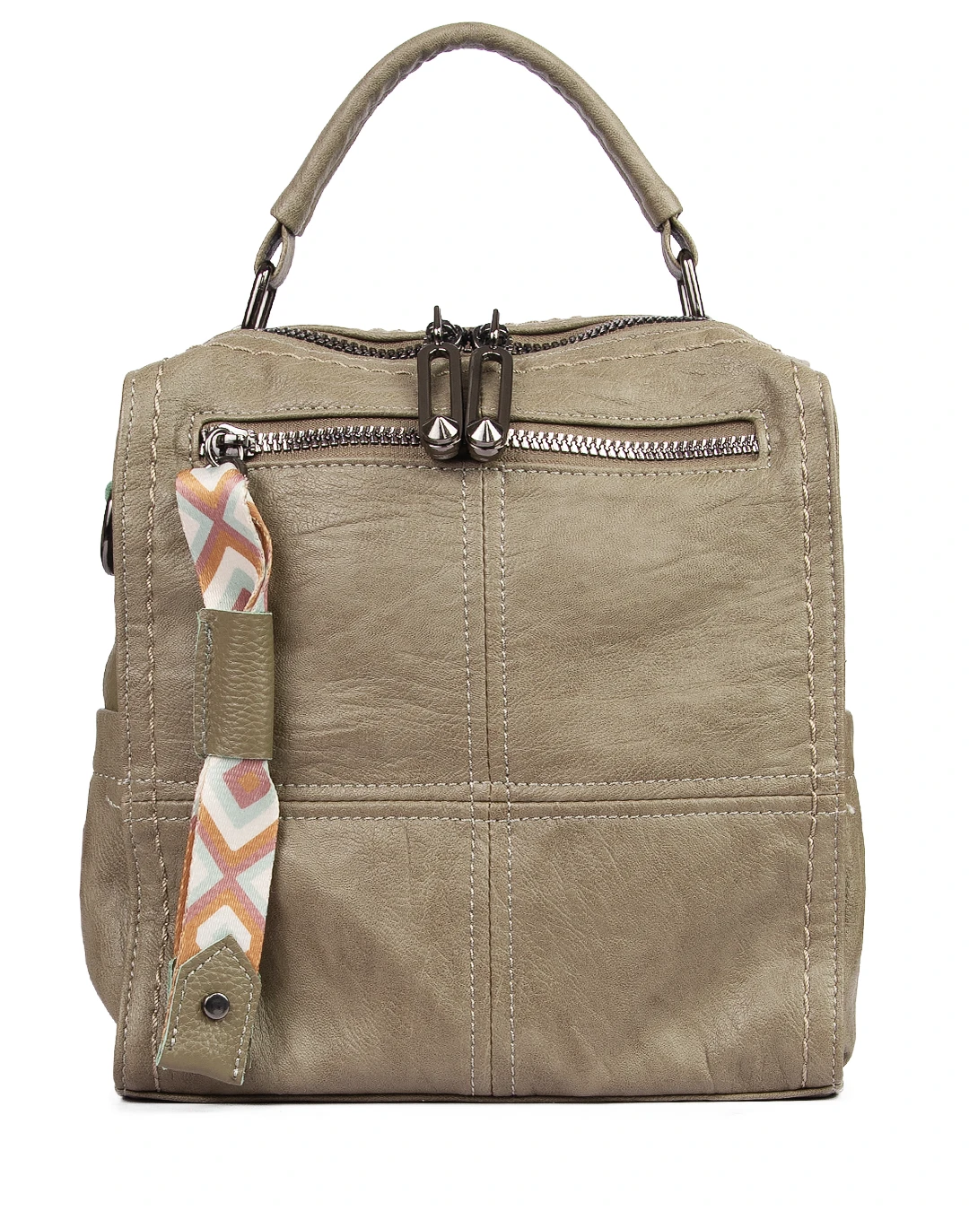 کیف دوشی دستی و کوله‌ پشتی زنانه سه‌ حالته از چرم طبیعی وارداتی کد 7659