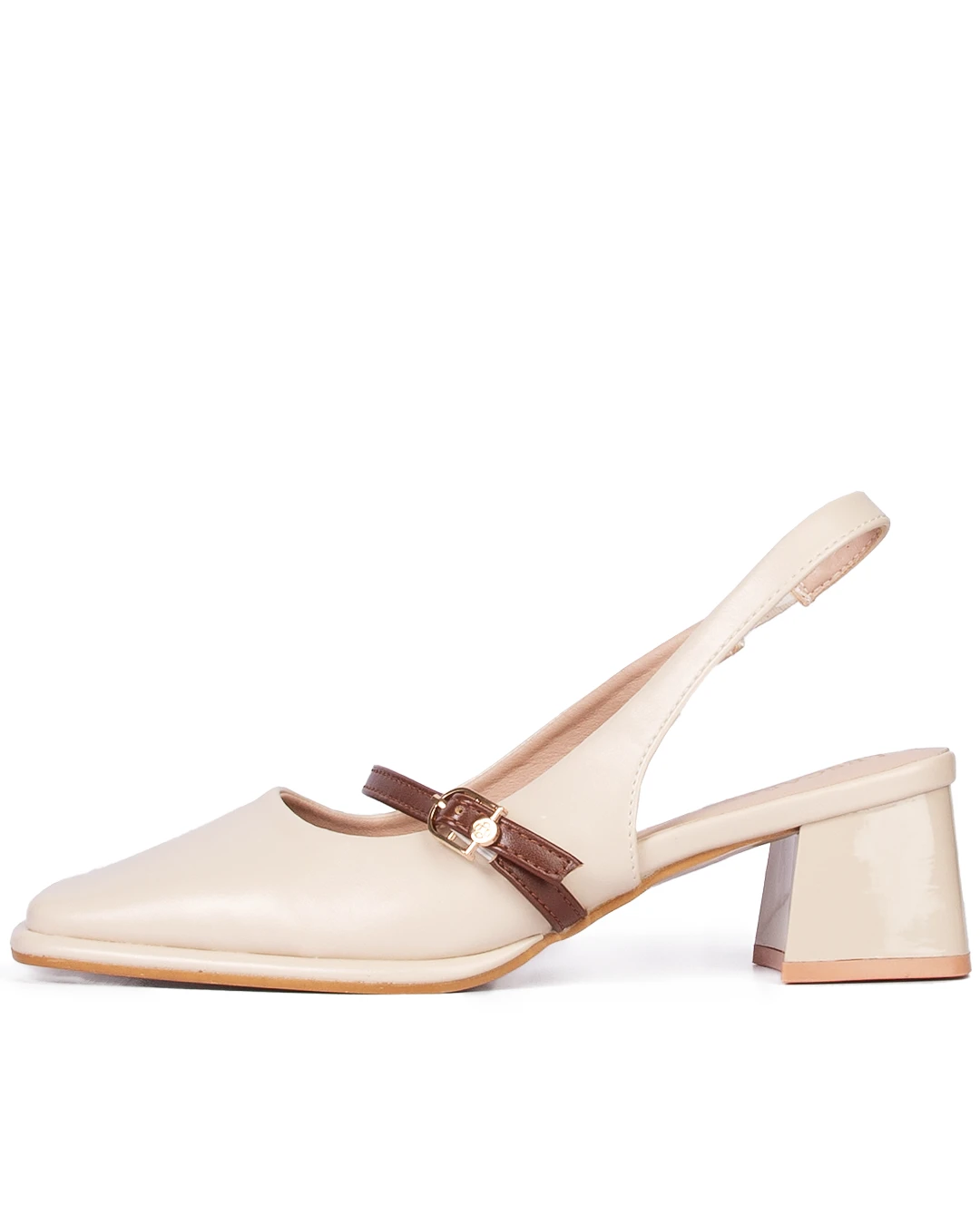 کفش لوفر زنانه وارداتی پشت باز کرم کد MD364