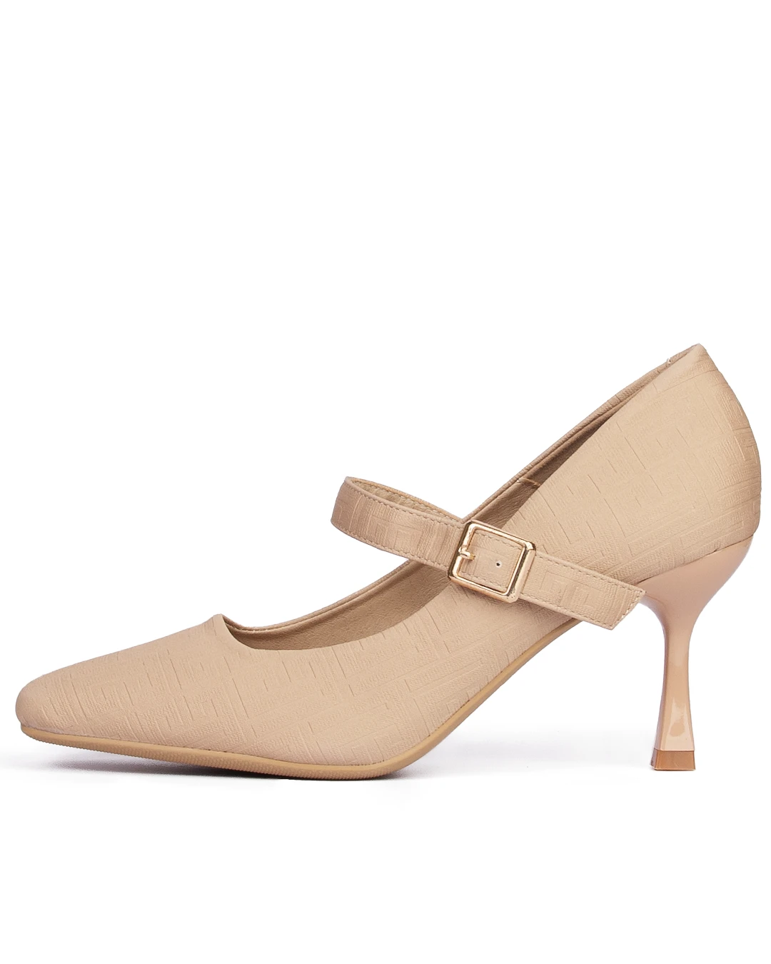 کفش زنانه وارداتی پاشنه 5 سانت خاکی کد MD135